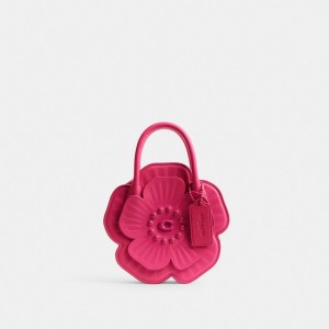 Silver/Dragonfruit Coach Tea Rose Bag | COH865381