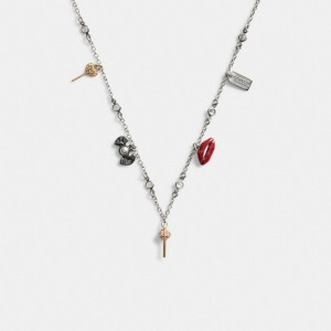 Silver/Multi Coach Mini Candy Charm Necklace | COH866119
