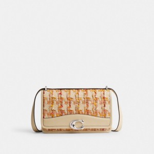 Silver/Neutral Multi Coach Bandit Shoulder Bag In Tweed | COH865340