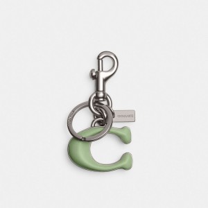 Silver/Pale Pistachio Coach Signature Bag Charm | COH866467