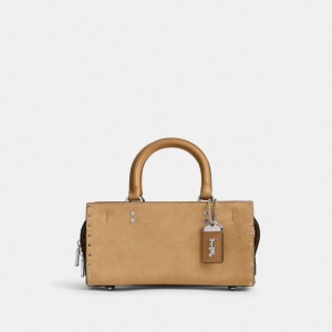 Silver/Peanut Coach Rogue Bag 26 With Rivets | COH865183