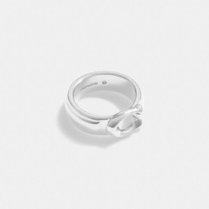 Silver Coach Tabby Ring | COH866149