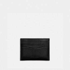 Smooth Leather/Black Coach Card Case | COH866767