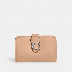 Smooth Leather/Silver/Buff Coach Tabby Medium Wallet | COH865538