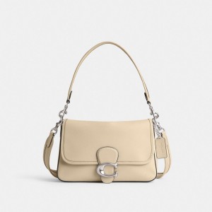 Smooth Leather/Silver/Ivory Coach Soft Tabby Shoulder Bag | COH865282