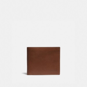 Sport Calf Leather/Saddle Coach Slim Billfold Wallet | COH866700