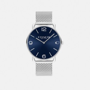 Stainless Steel/Blue Coach Elliot Watch, 41 Mm | COH866977