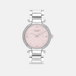 Stainless Steel/Pink Coach Cary Watch, 34 Mm | COH866279