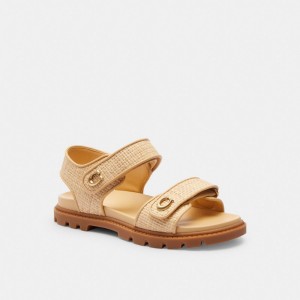 Straw/Natural Coach Brynn Sandal | COH865897