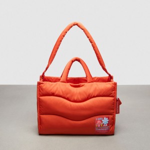 Sun Orange Coach Coachtopia Loop Tote With Wavy Quilting | COH866624