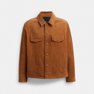 Tan Coach Suede Leather Jacket | COH866866