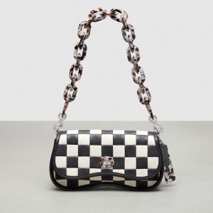 Upcrafted Leather™/Black/Chalk Coach Wavy Dinky Bag In Patchwork Checkerboard Upcrafted Leather | COH865385
