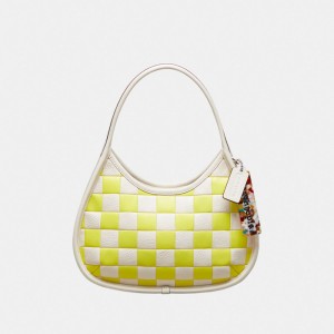 Upcrafted Leather™/Bright Yellow/Chalk Coach Ergo Bag In Checkerboard Patchwork Upcrafted Leather | COH865127