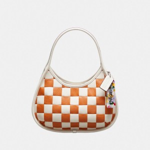 Upcrafted Leather™/Chalk/Faded Orange Coach Ergo Bag In Checkerboard Patchwork Upcrafted Leather | COH865151