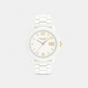 White 1 Coach Greyson Watch, 36 Mm | COH866261