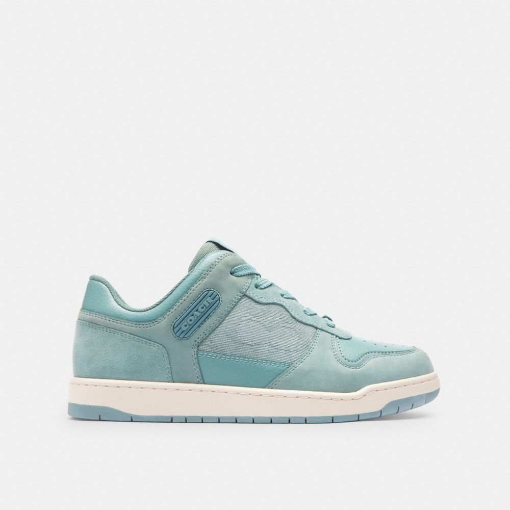 Aquamarine Coach C201 Low Top Sneaker In Signature Canvas Jacquard | COH865845