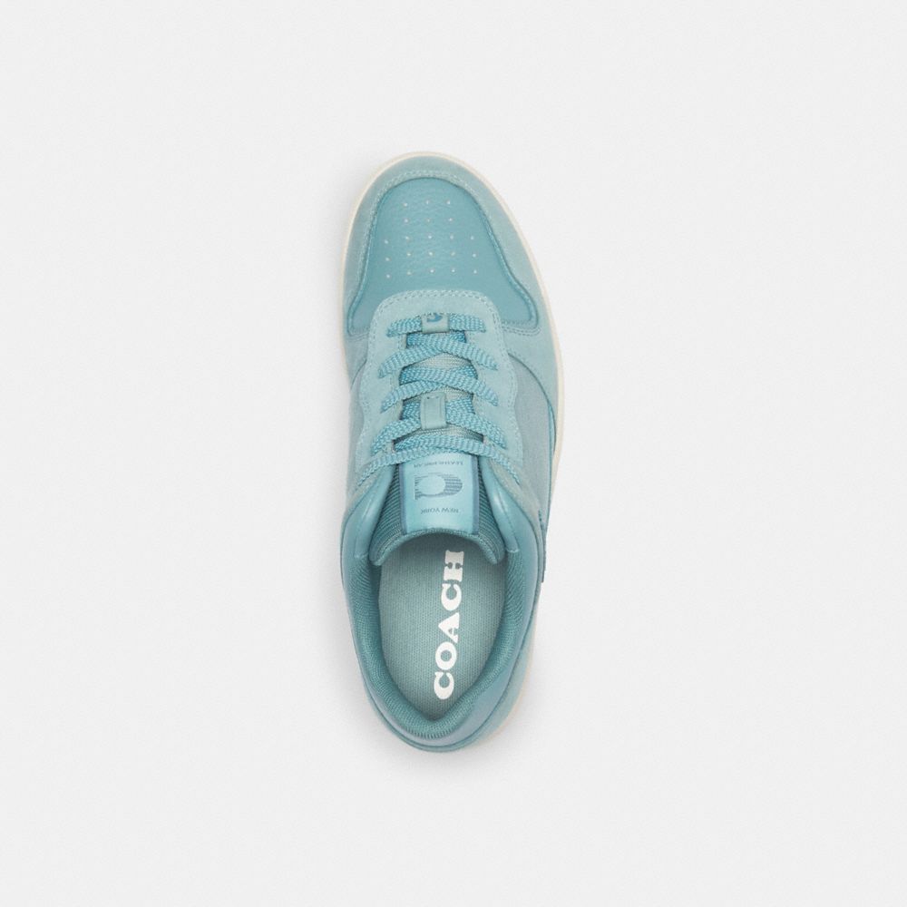 Aquamarine Coach C201 Low Top Sneaker In Signature Canvas Jacquard | COH865845