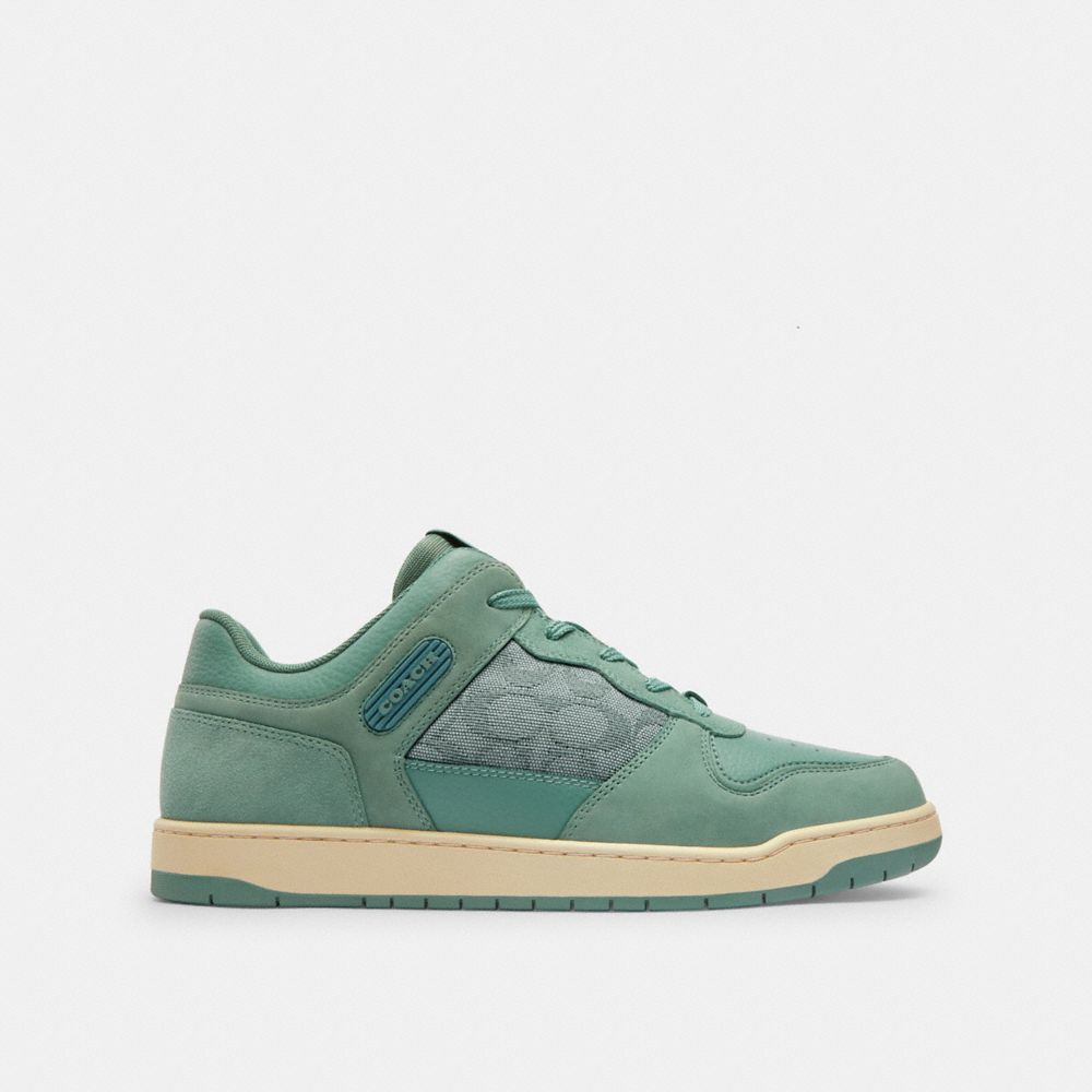 Aquamarine Coach C201 Sneaker In Signature Canvas Jacquard | COH866811