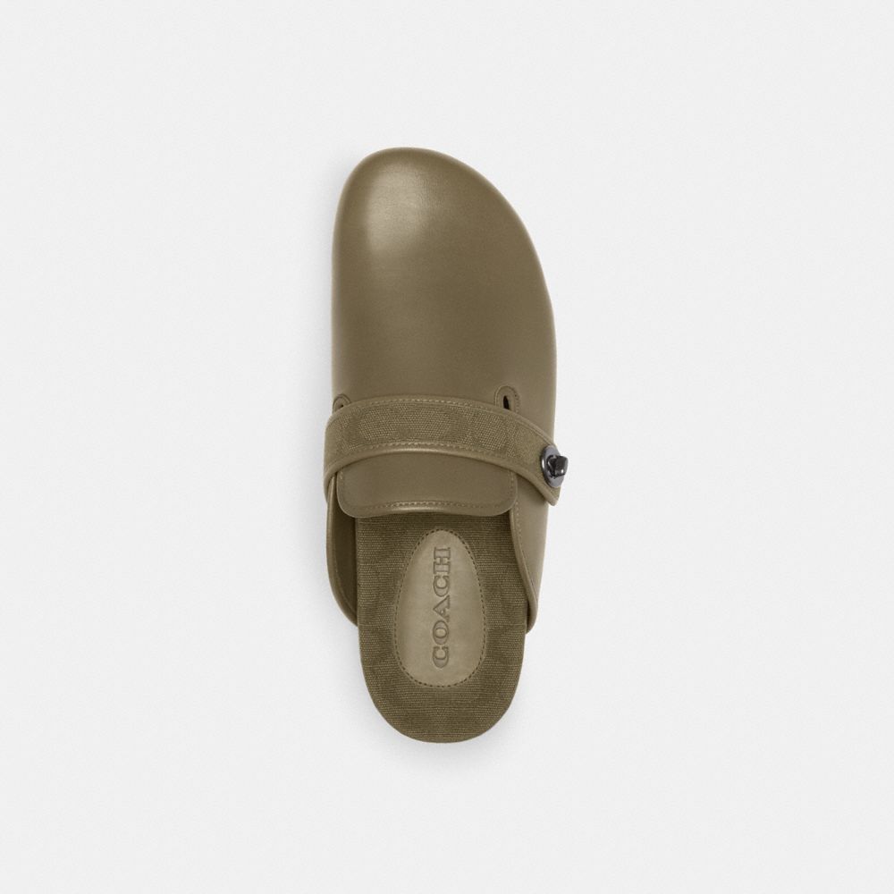 Army Green Coach Blake Clog With Signature Canvas Jacquard | COH866845