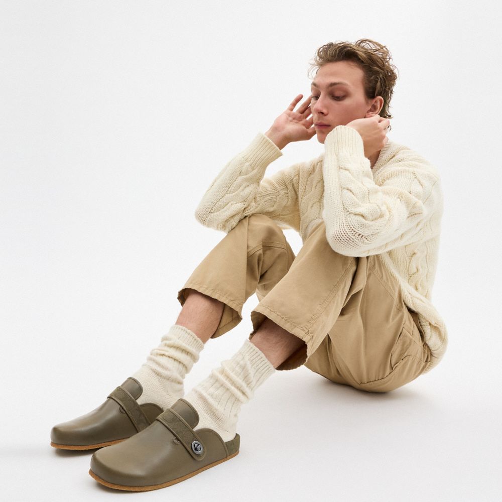 Army Green Coach Blake Clog With Signature Canvas Jacquard | COH866845
