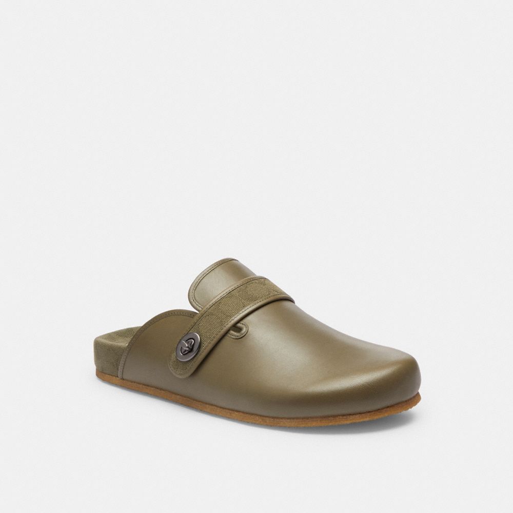 Army Green Coach Blake Clog With Signature Canvas Jacquard | COH866845