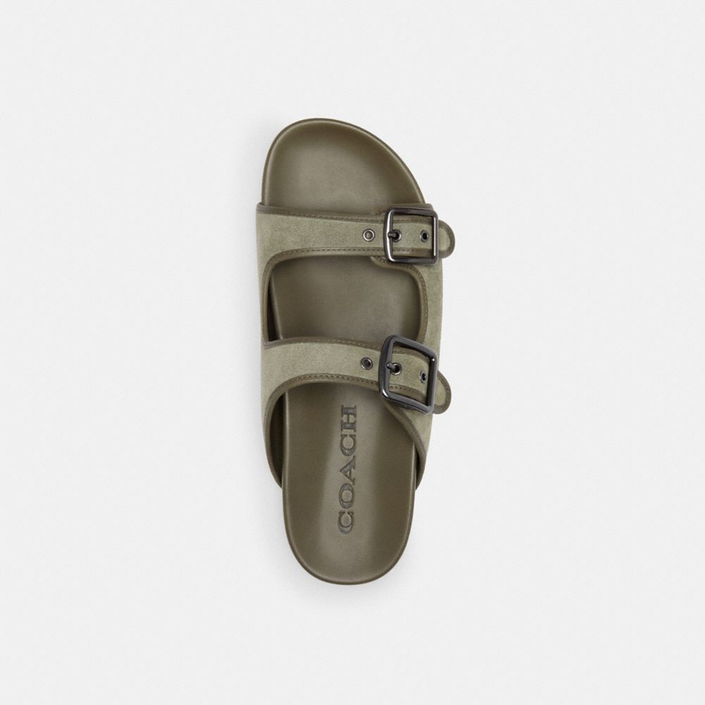 Army Green Coach Buckle Strap Sandal | COH866849