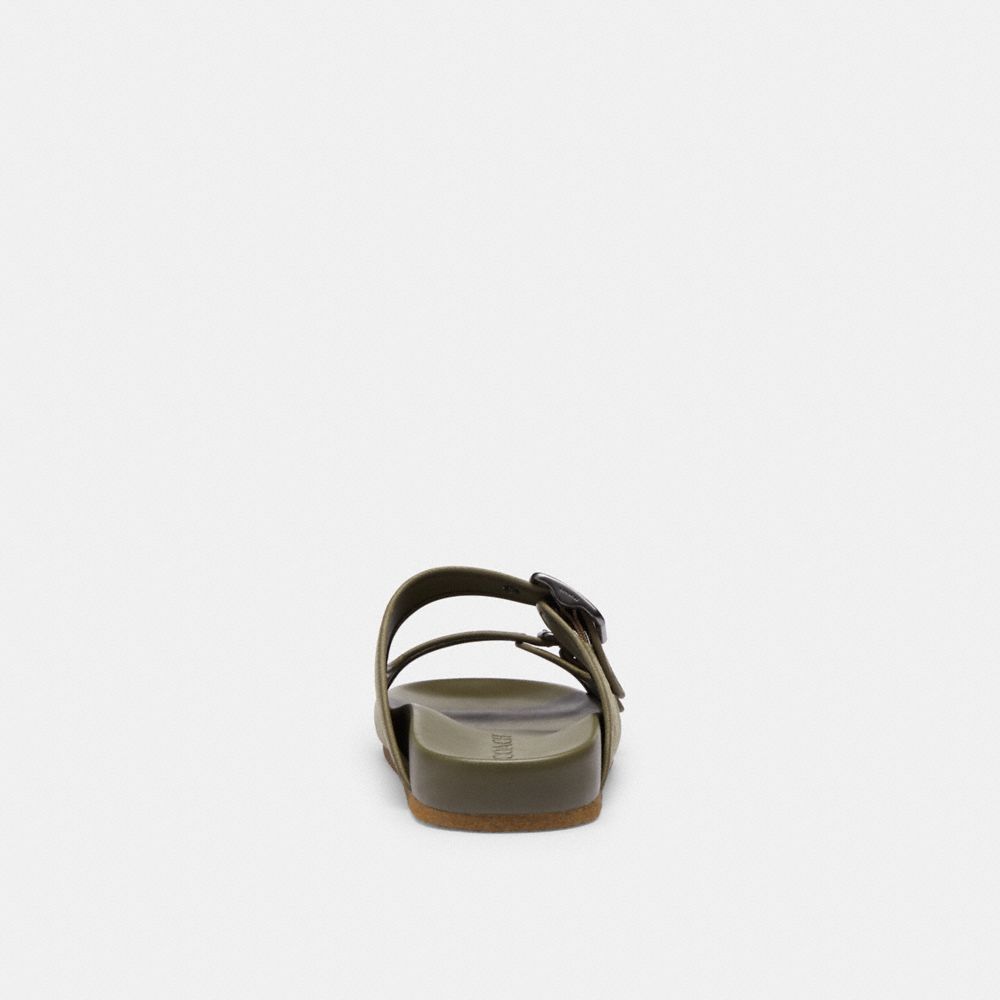 Army Green Coach Buckle Strap Sandal | COH866849