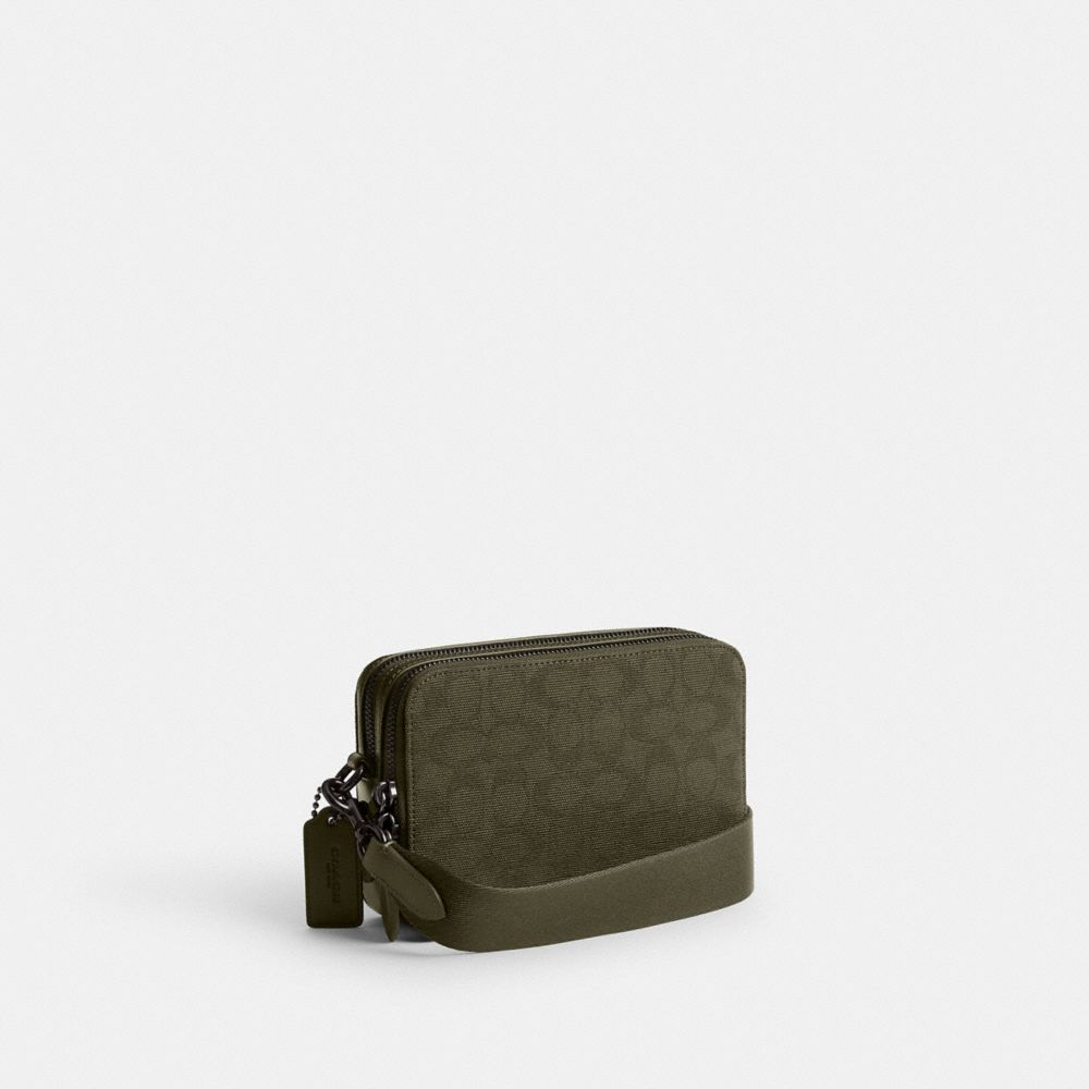 Army Green Coach Charter Crossbody 19 In Signature Canvas Jacquard | COH866565