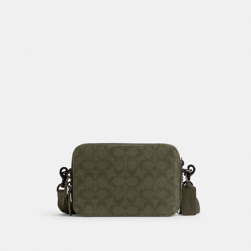 Army Green Coach Charter Crossbody 19 In Signature Canvas Jacquard | COH866565