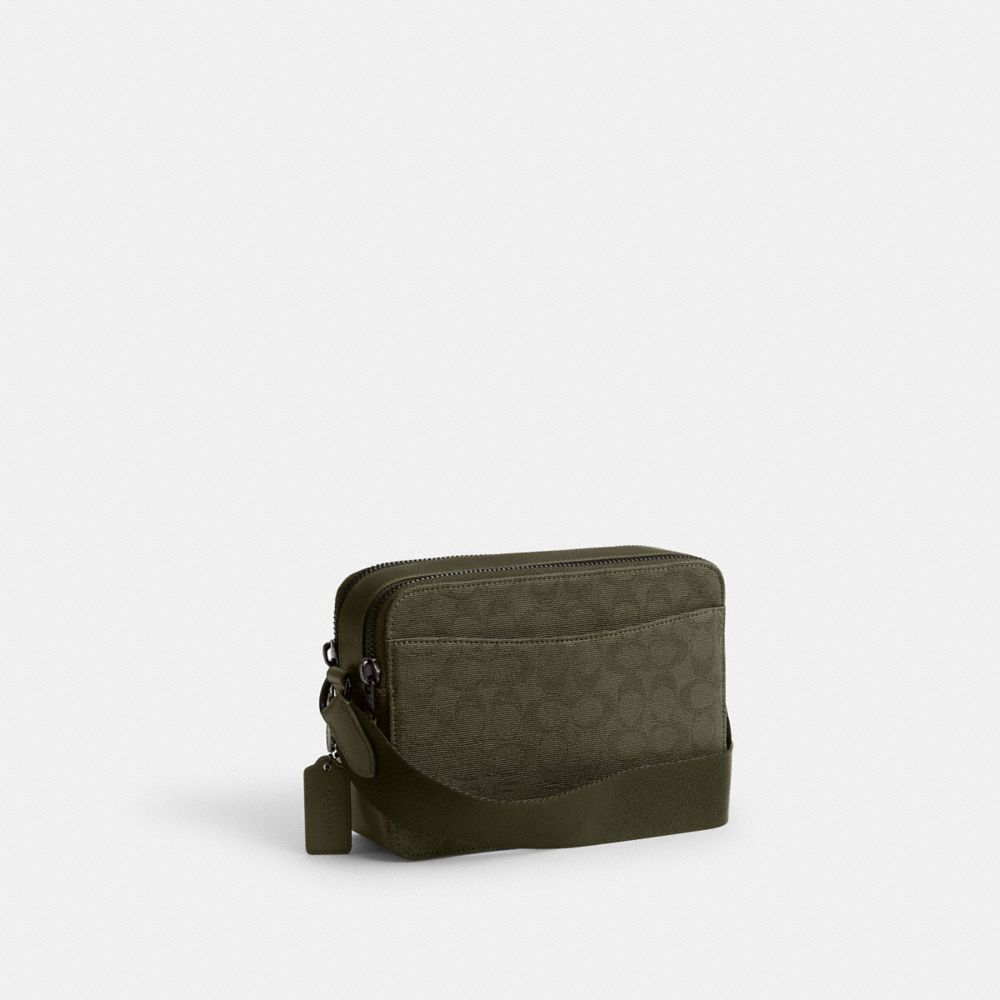 Army Green Coach Charter Crossbody Bag 24 In Signature Canvas Jacquard | COH866607