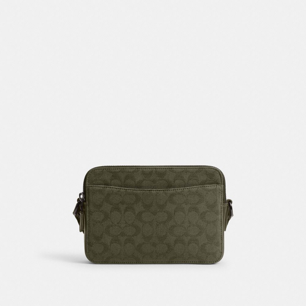 Army Green Coach Charter Crossbody Bag 24 In Signature Canvas Jacquard | COH866607