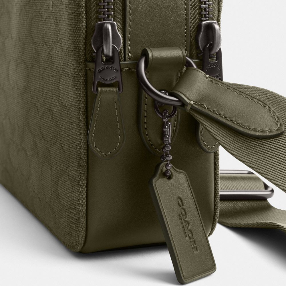 Army Green Coach Charter Crossbody Bag 24 In Signature Canvas Jacquard | COH866607
