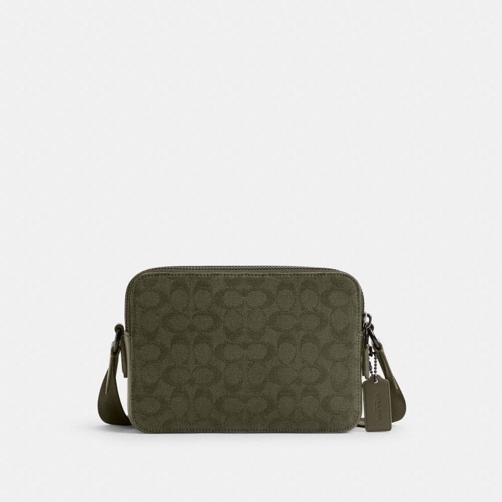 Army Green Coach Charter Crossbody Bag 24 In Signature Canvas Jacquard | COH866607