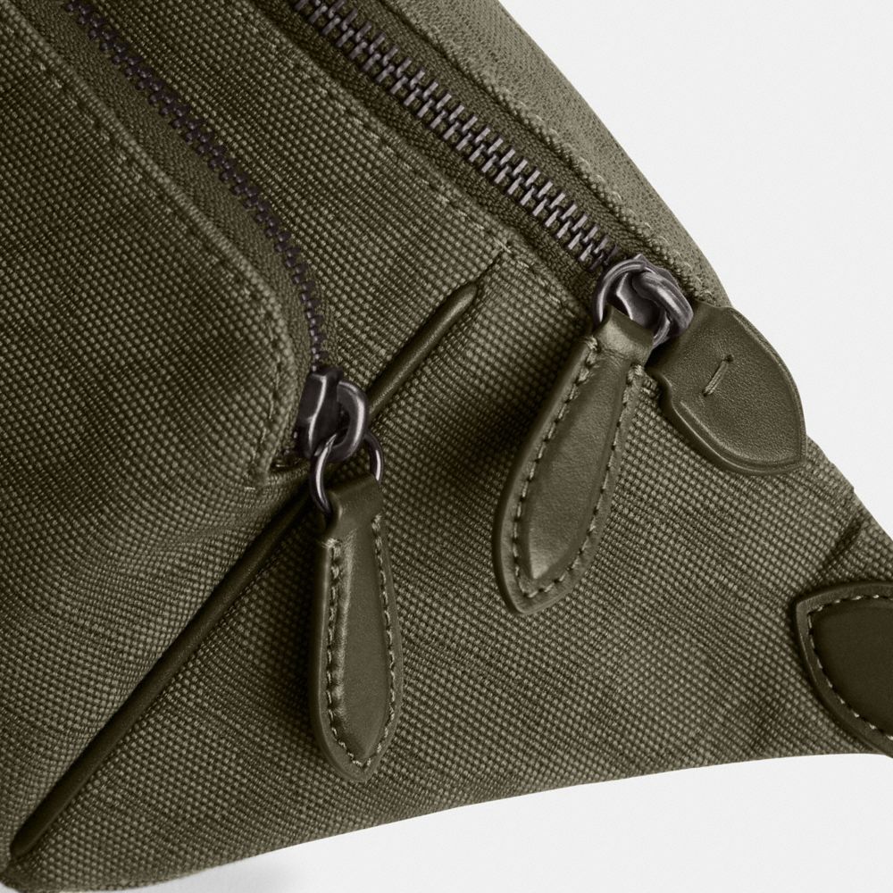 Army Green Coach League Belt Bag In Signature Canvas Jacquard | COH866687