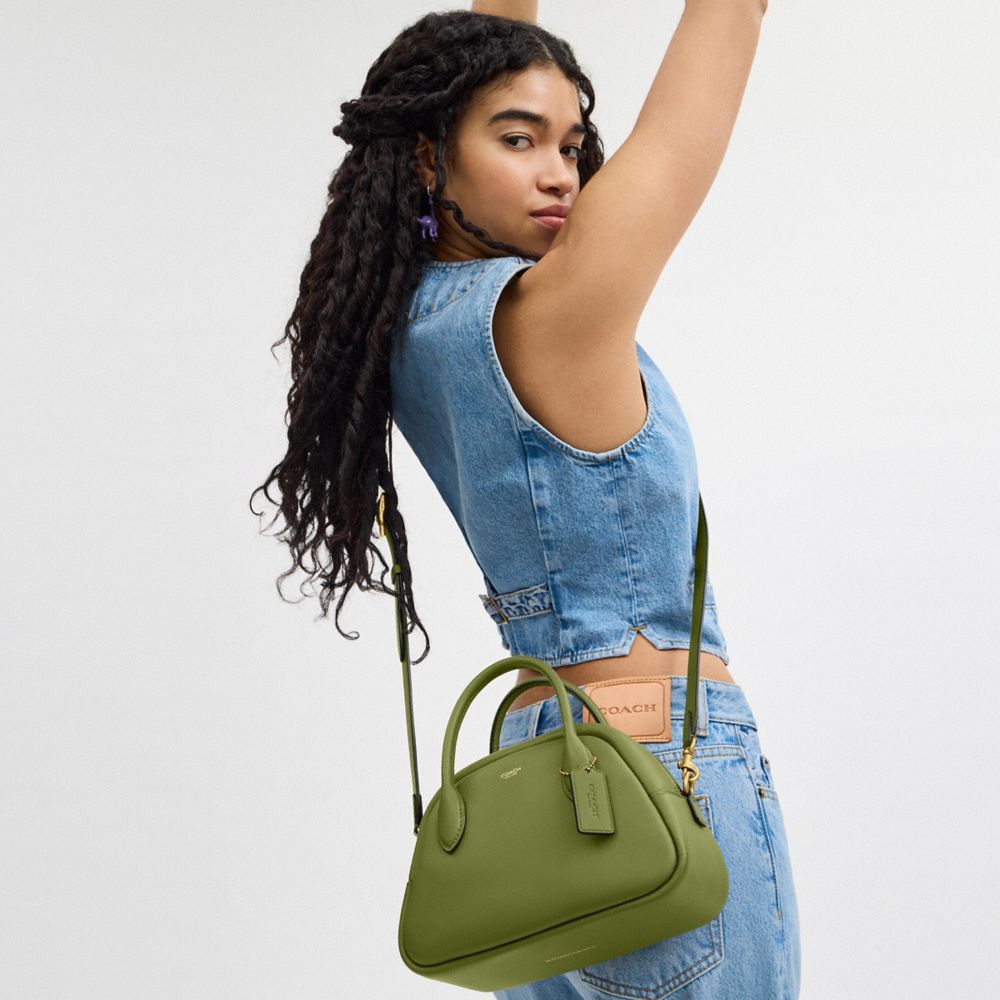 B4/Dark Lime Coach Borough Bowling Bag | COH865121