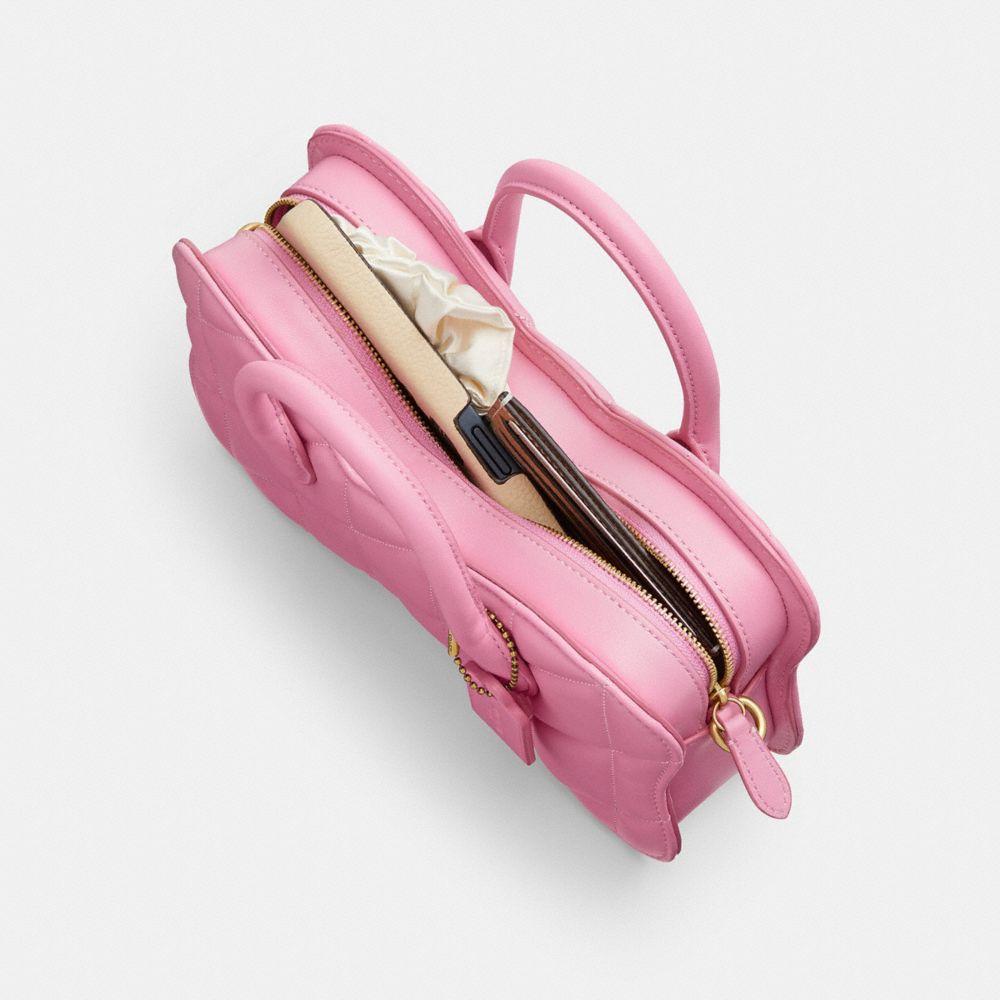B4/Vivid Pink Coach Bow Bag With Quilting | COH864898
