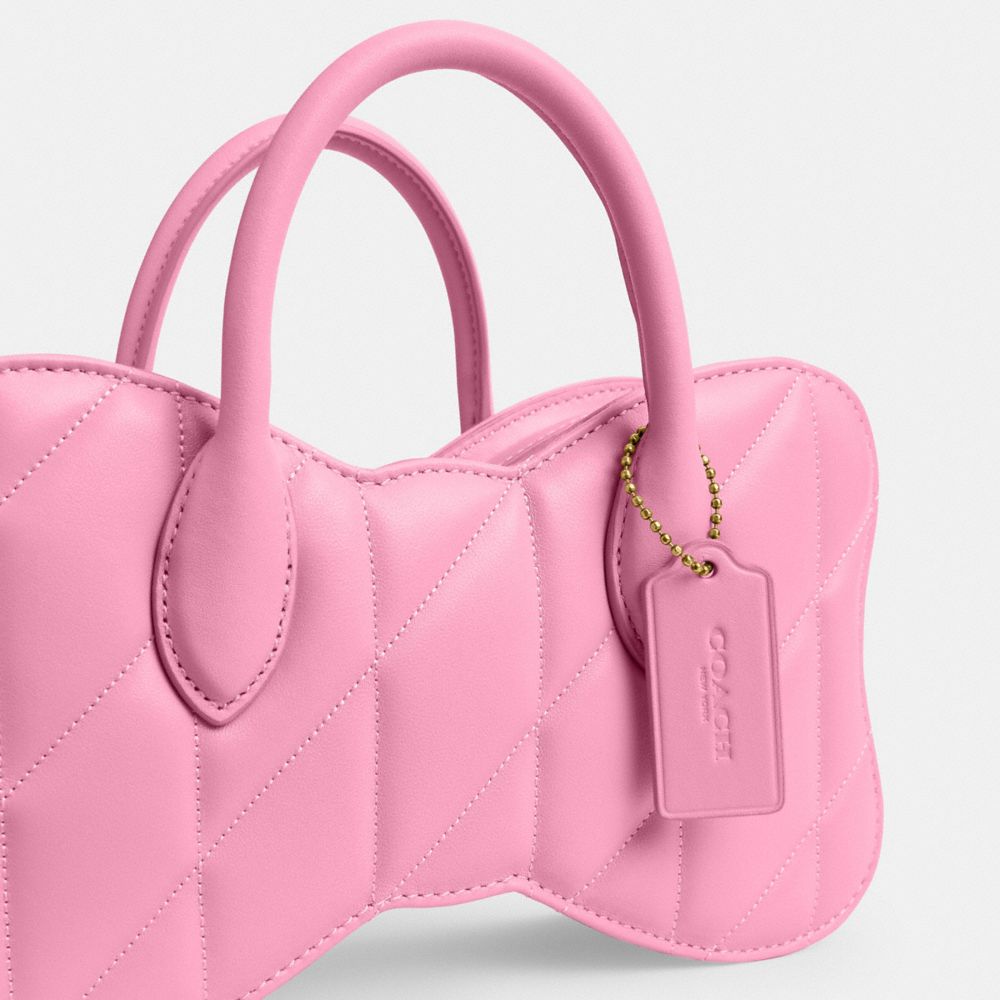 B4/Vivid Pink Coach Bow Bag With Quilting | COH864898