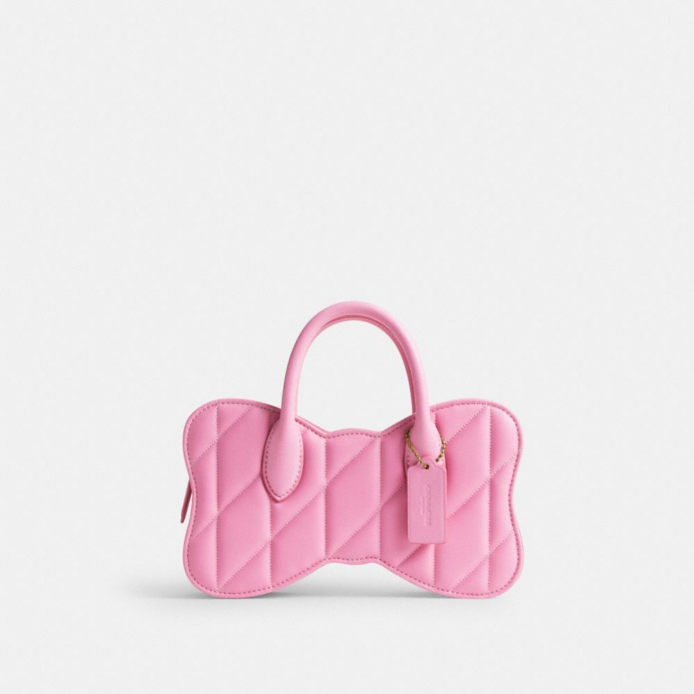 B4/Vivid Pink Coach Bow Bag With Quilting | COH864898