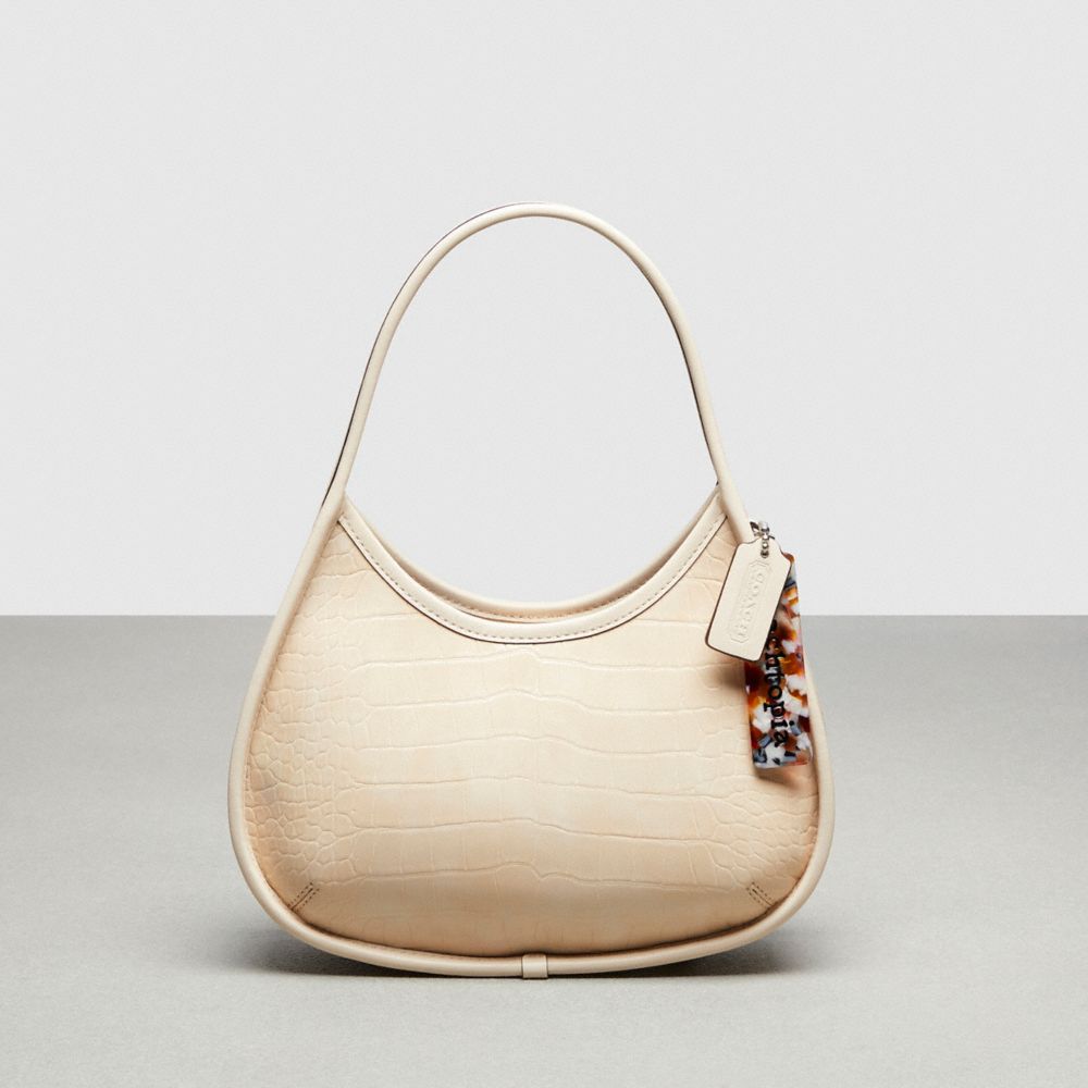 Beige Coach Ergo Bag In Croc Embossed Coachtopia Leather | COH865112