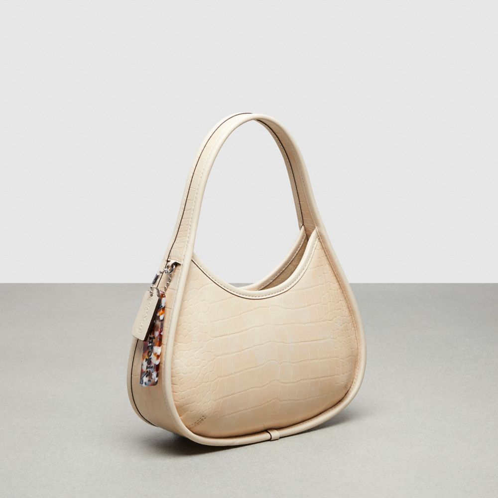 Beige Coach Ergo Bag In Croc Embossed Coachtopia Leather | COH865112