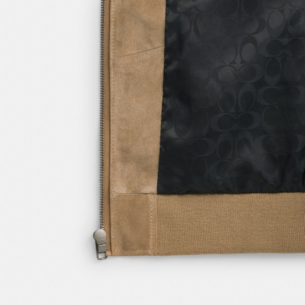 Beige Coach Lightweight Suede Jacket | COH866870