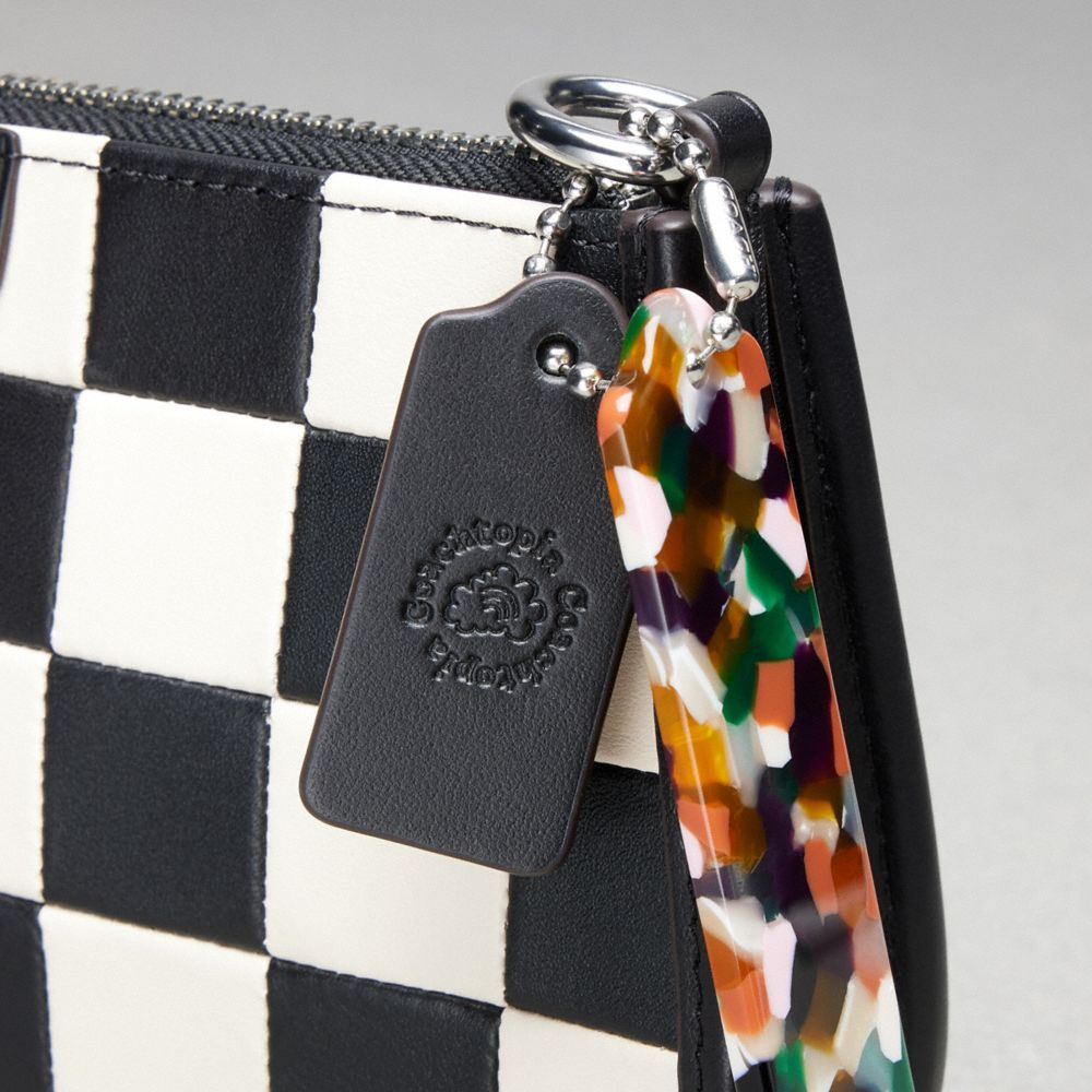 Black/Chalk Coach Wavy Baguette Bag In Checkerboard Upcrafted Leather | COH864884