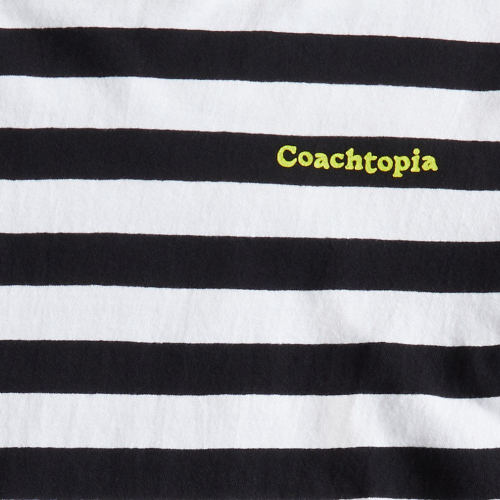 Black/Creme Coach Striped Long Sleeve T Shirt In 97% Recycled Cotton | COH866910
