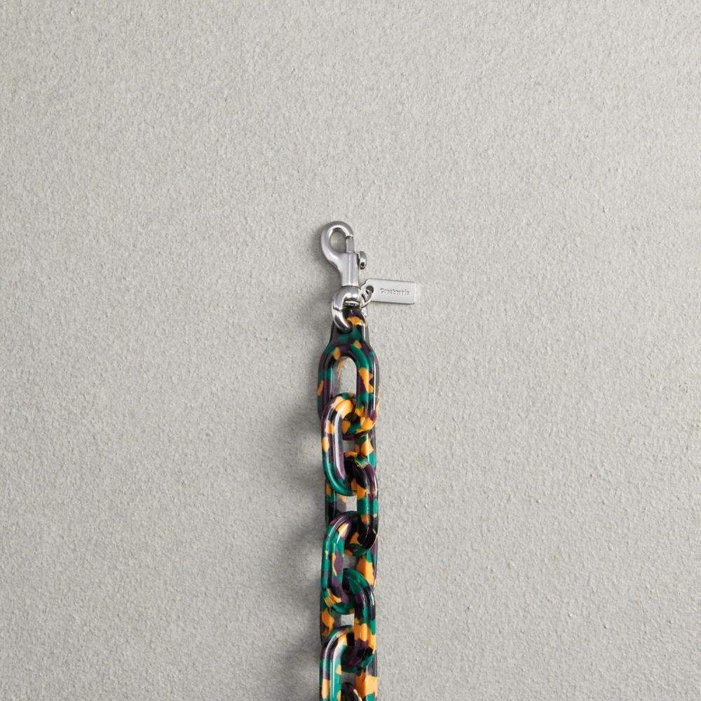 Black/Green Multi Coach Short Chain Strap | COH866426