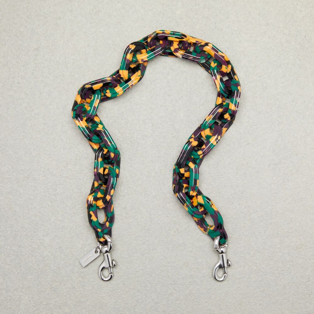 Black/Green Multi Coach Short Chain Strap | COH866426