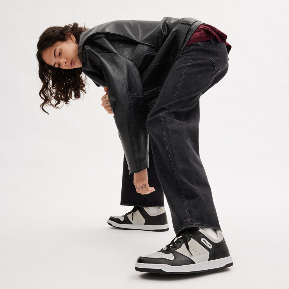 Black/Light Grey Coach C201 Sneaker | COH866806