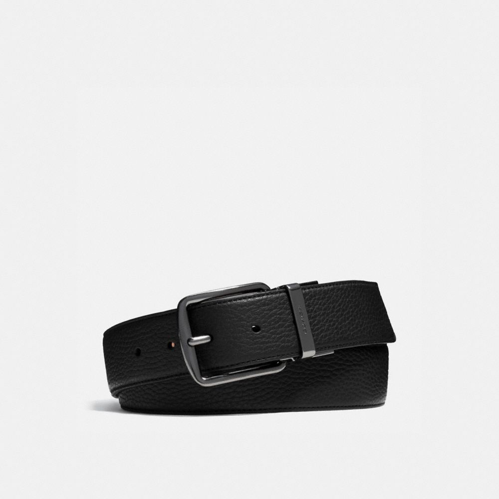 Black/Mahogany Coach Harness Buckle Cut To Size Reversible Belt, 38 Mm | COH866993