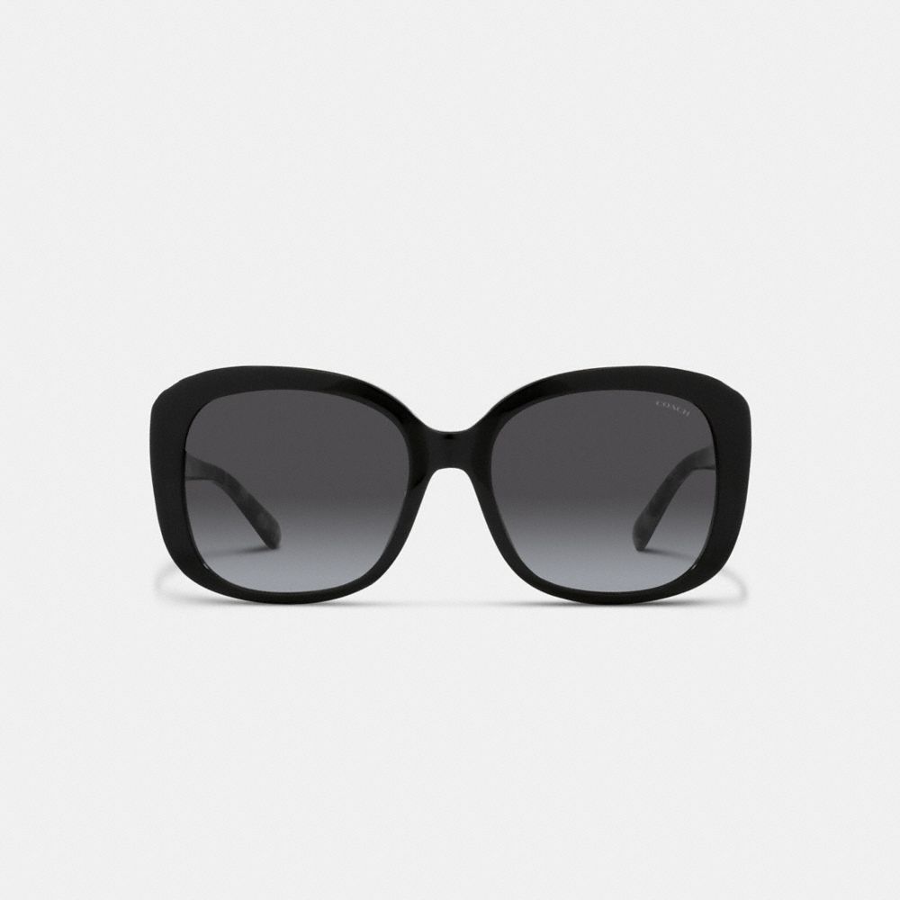 Black /Black Signature Coach Signature Oversized Square Sunglasses | COH866350