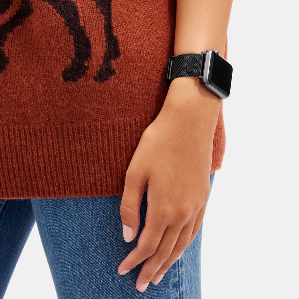 Black Coach Apple Watch® Strap, 42 Mm And 44 Mm | COH866272
