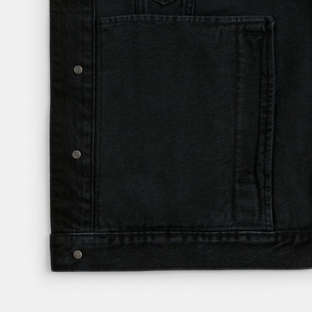 Black Coach Black Denim Jacket In Organic Cotton | COH866873